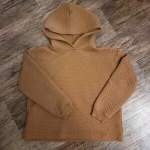 Womens Ecothreads size Small Quilted Burnt Orange Cozy Sweater - GUC